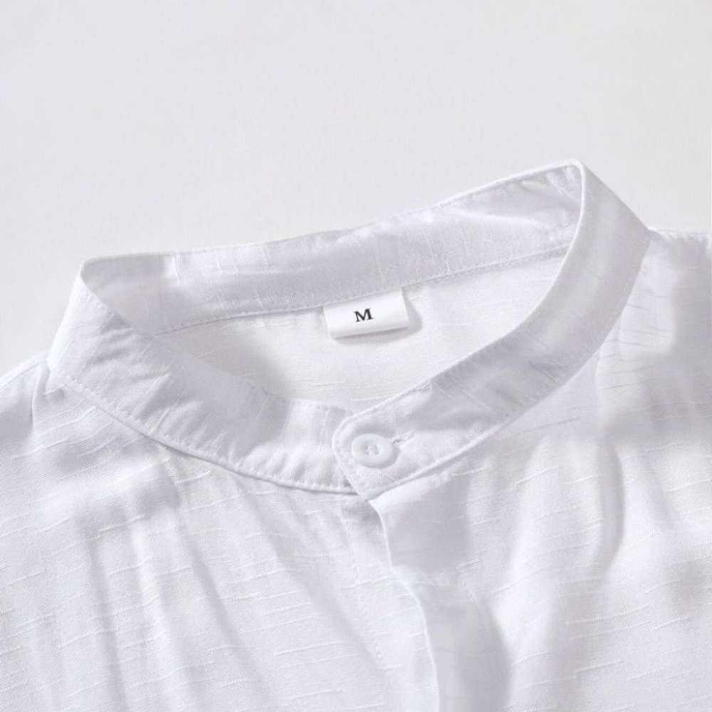 White Men's Collared Shirt Casual - Picture 6 of 6
